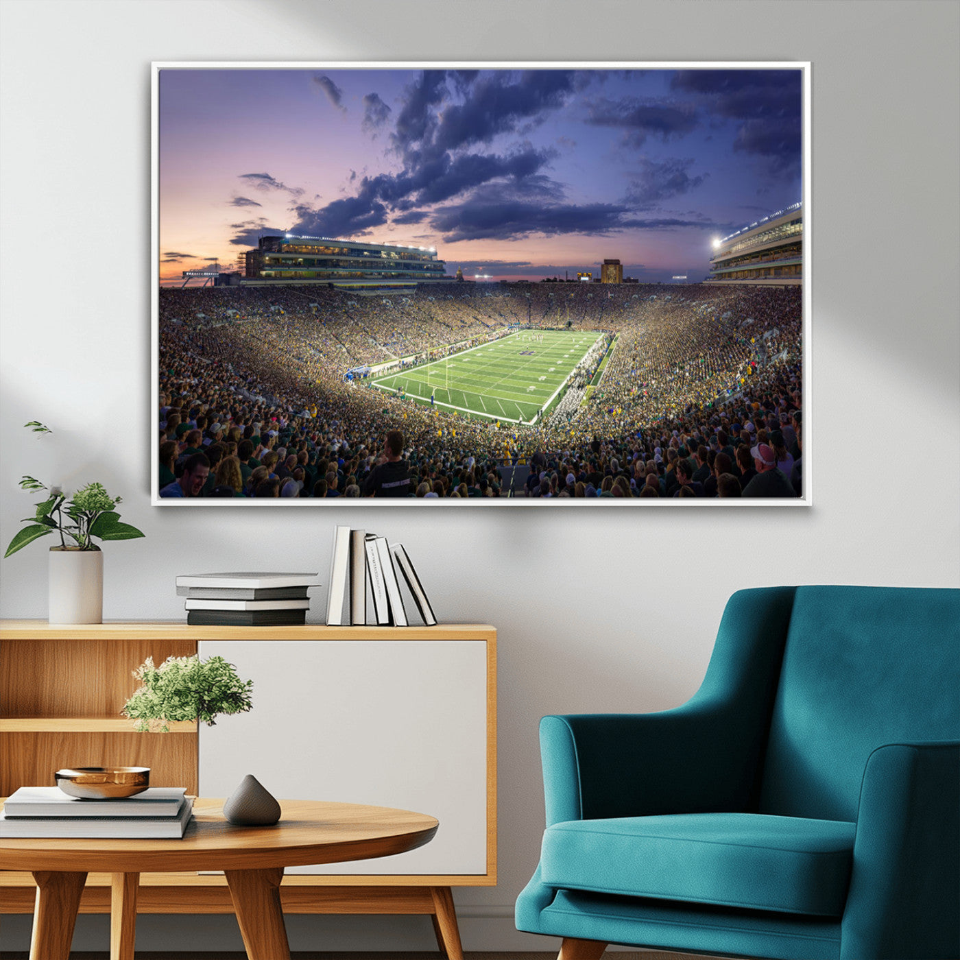 MGV-FC-36X24 - Notre Dame Fighting Irish Football Team Print - Notre Dame Stadium Wall Art Canvas Print