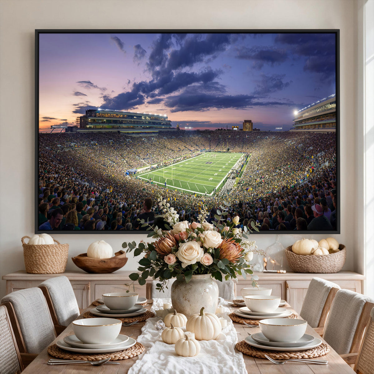 50825-MGV-CV-36X24 - Notre Dame Fighting Irish Football Team Print, Notre Dame Stadium Wall Art Canvas Print
