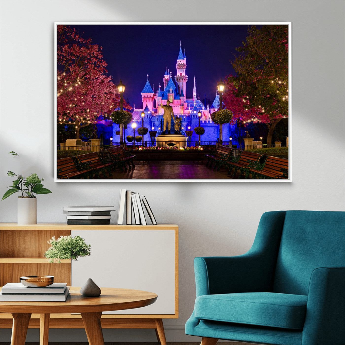 MGV-FC-36X24 - Castle Large Wall Art Disney Magic Kingdom Kids Room Decor - Disney World Christmas Home Decor Child