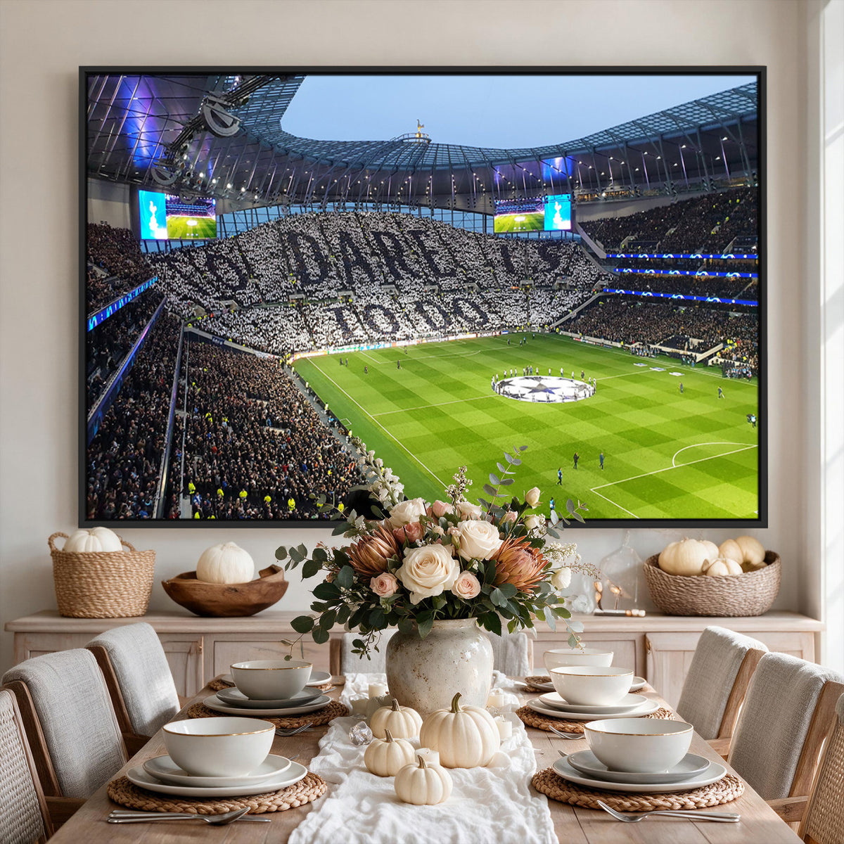 38765-MGV-CV-36X24 - Tottenham Hotspur Stadium Canvas Print, Match Day Triple Canvas Wall Art
