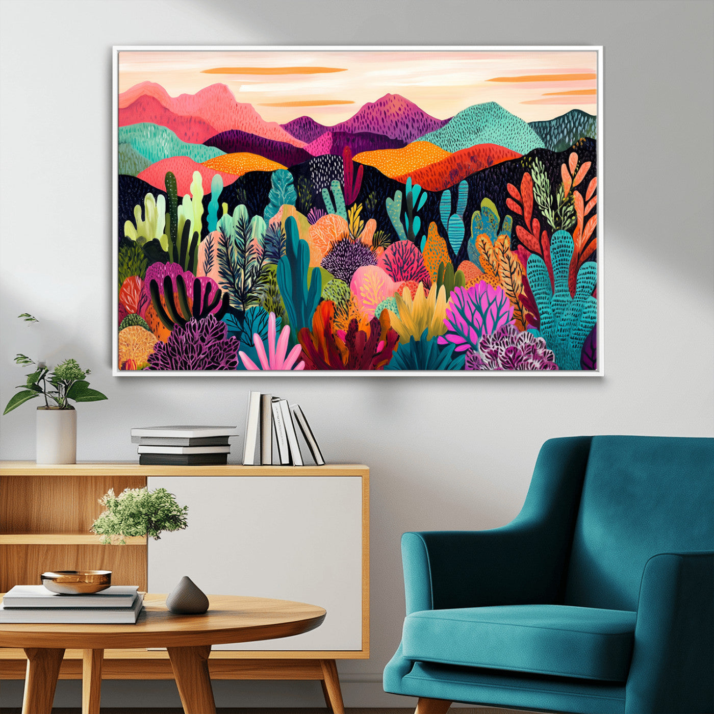 MGV-FC-36X24 - Abstract Kusama Print - Landscape Canvas Wall Art Print - Vibrant Modern Decor for Living Room,