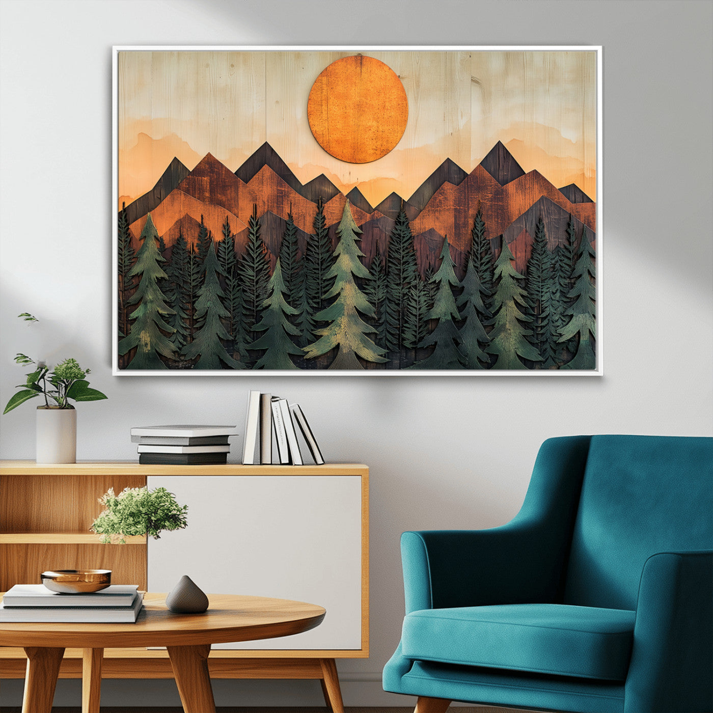 MGV-FC-36X24 - Sunset Mountain Landscape Canvas Wall Art Print - Nature Decor for Living Room, Office