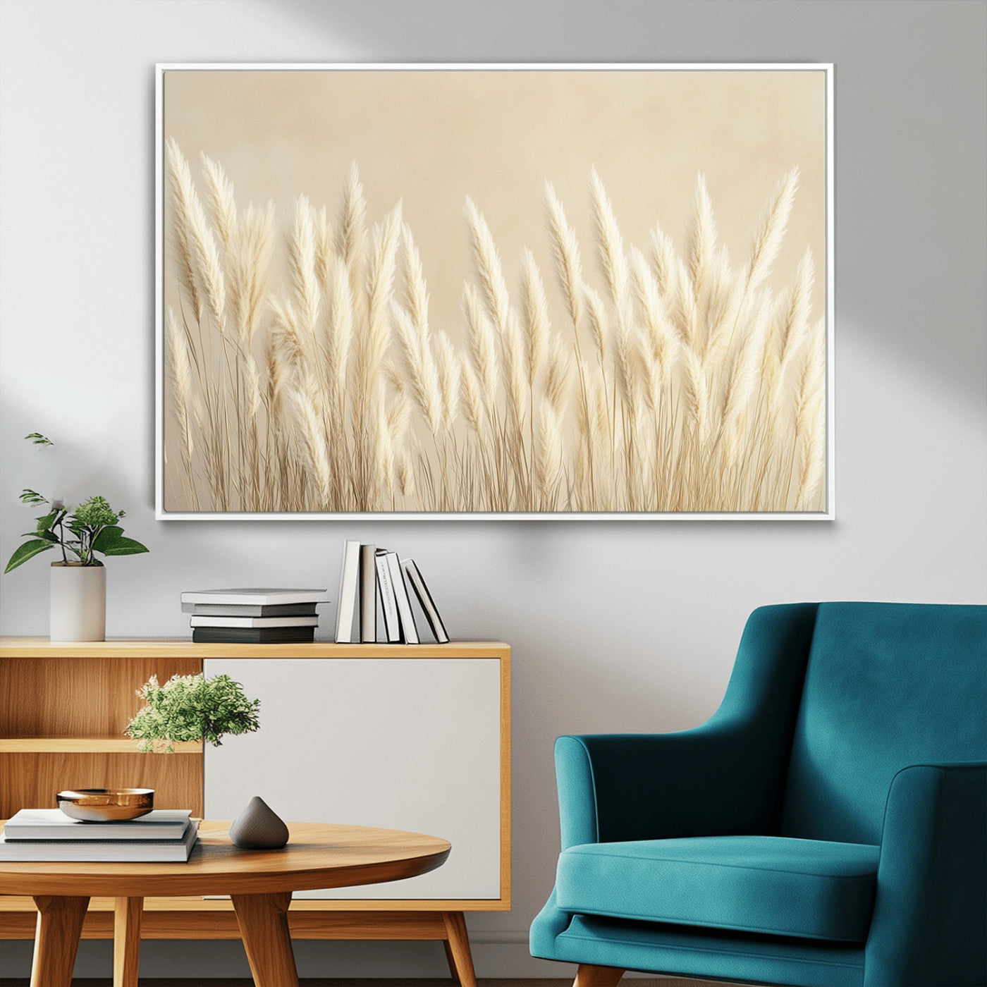 MGV-FC-36X24 - Grass Wall Art Print - Elegant Neutral Decor for Living Room, Boho Minimalist Artwork, Ready to Hang