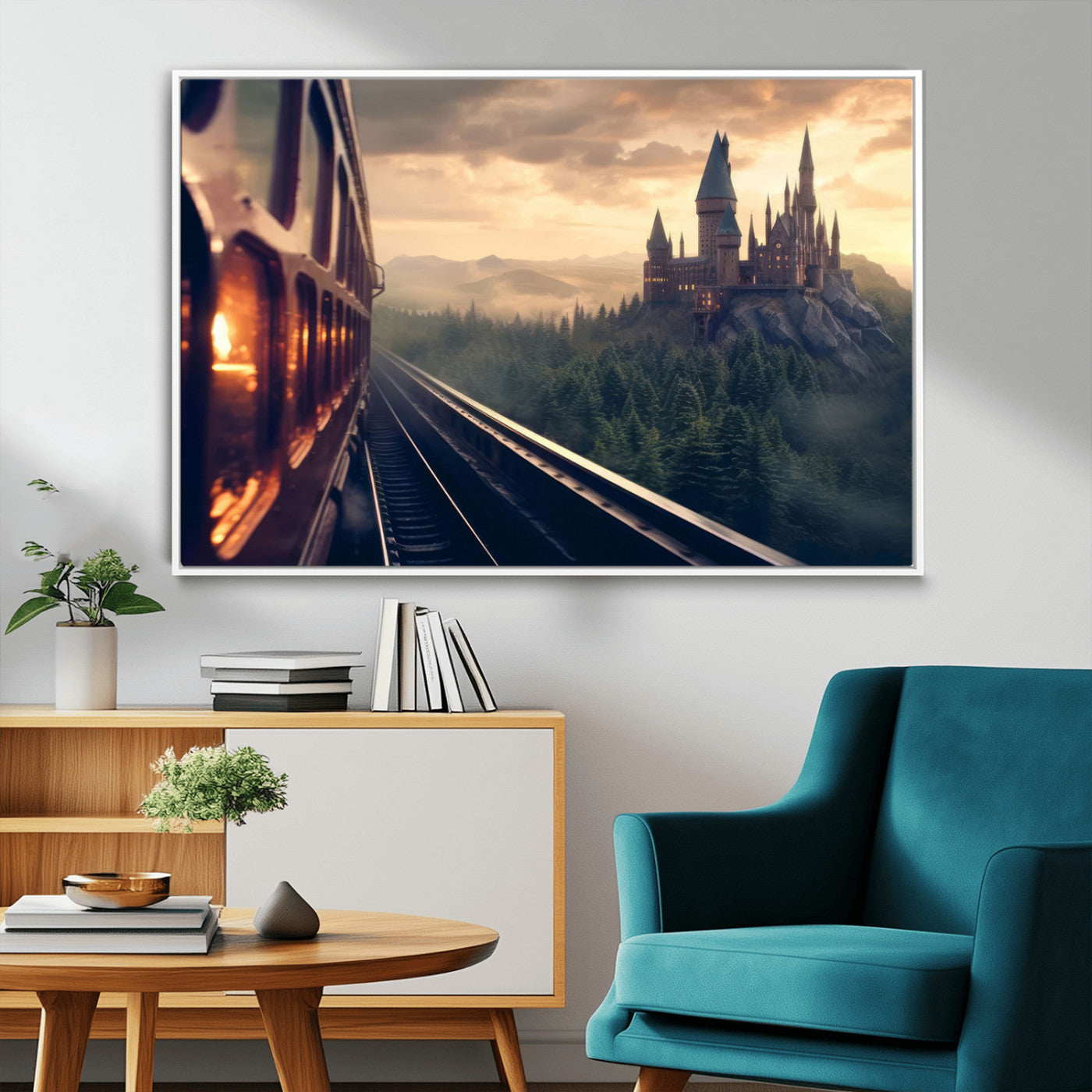 MGV-FC-36X24 - Harry Castle Wall Art Canvas Print, Wizard School Wall Art Print, Movie Wall Art Print