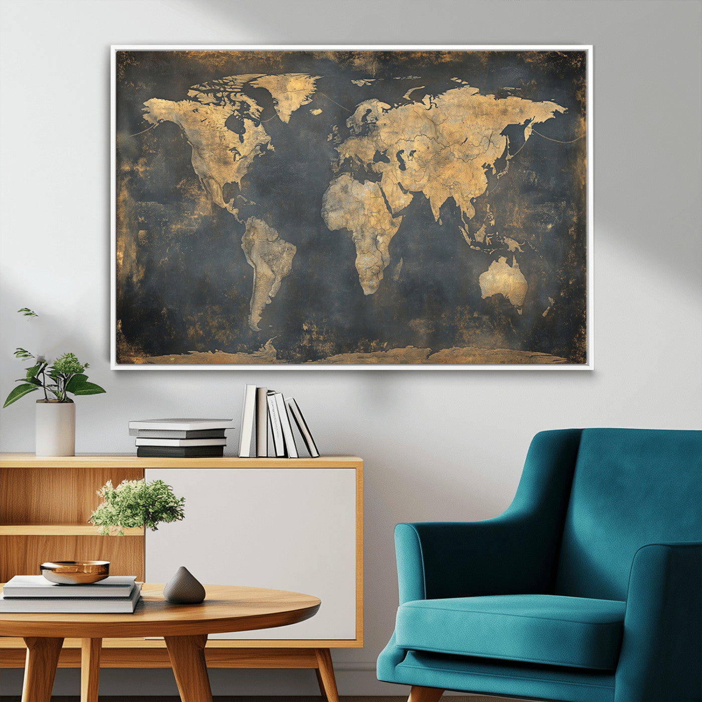 MGV-FC-36X24 - Push Pin World Map Canvas Print – Framed Wall Art for Couples to Track Their Travels – Anniversary