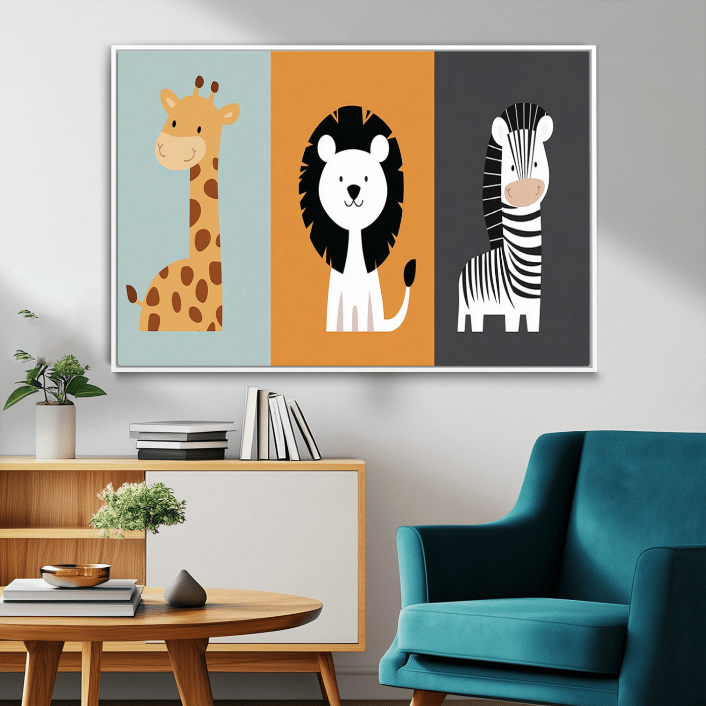 MGV-FC-36X24 - Boho Jungle Animal Nursery Wall Art Prints - Safari Decor in Earth Tones for Modern and Stylish