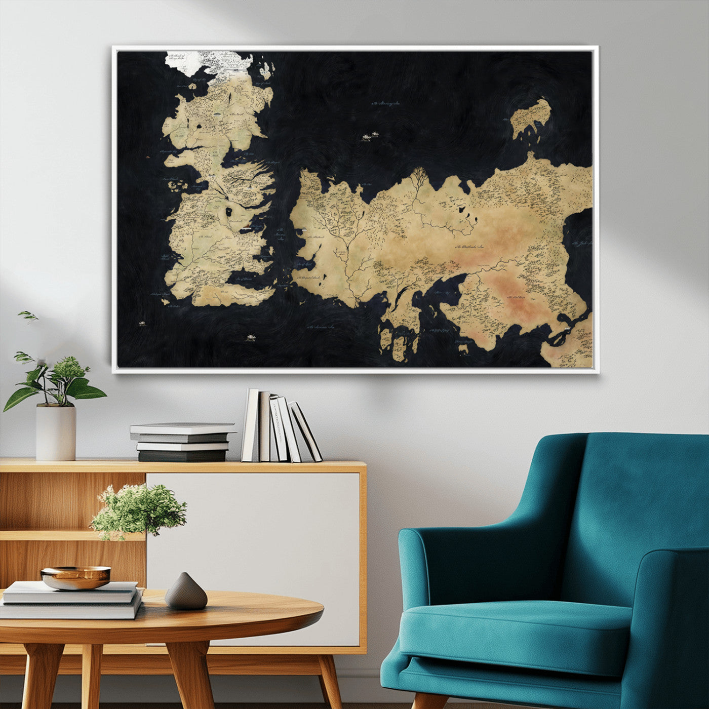 MGV-FC-36X24 - Push Pin World Map Canvas Print – Framed Wall Art for Couples to Track Their Travels – Anniversary