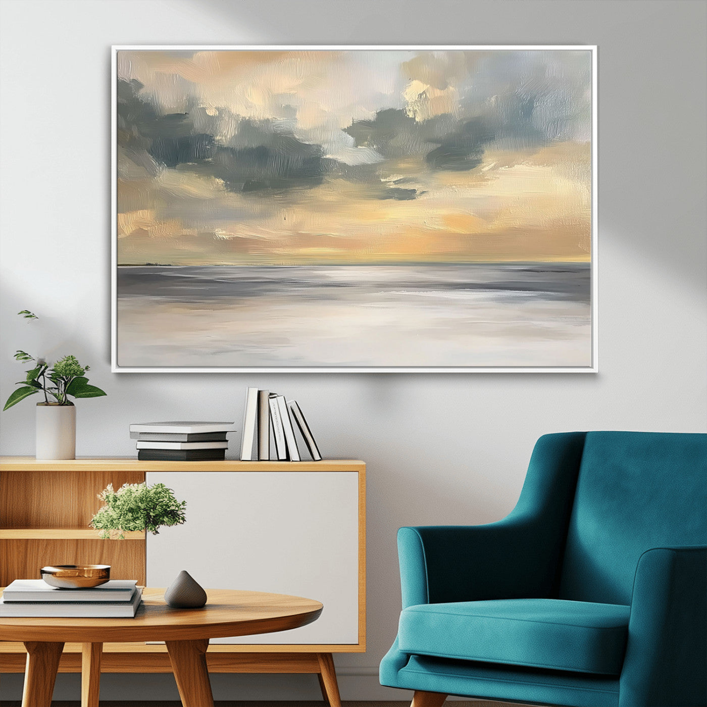 MGV-FC-36X24 - Modern Coastal Artwork with Vibrant Abstract Ocean Waves Wall Art Canvas Print for Contemporary