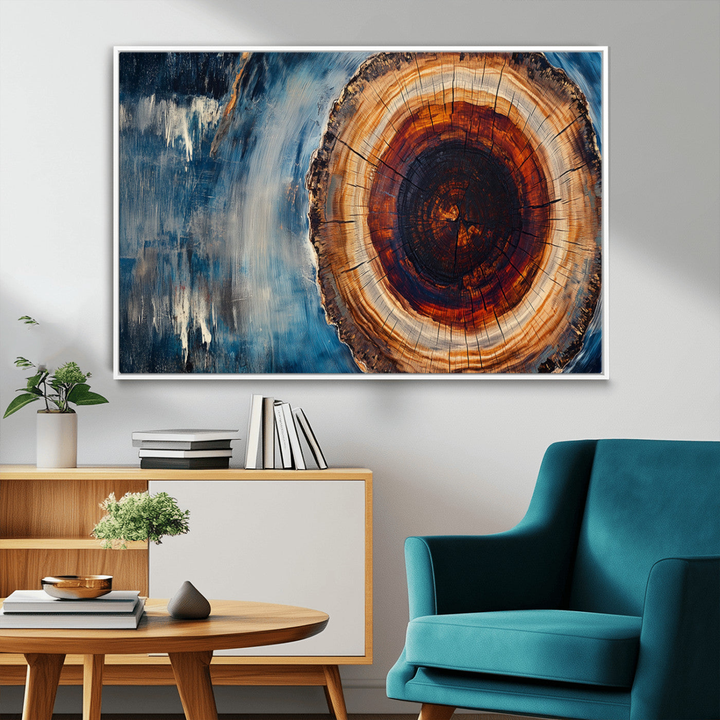 MGV-FC-36X24 - Abstract Tree Rings Wall Art Canvas Print - Wood Grain Rings Canvas Print - Nature Woodland Wall