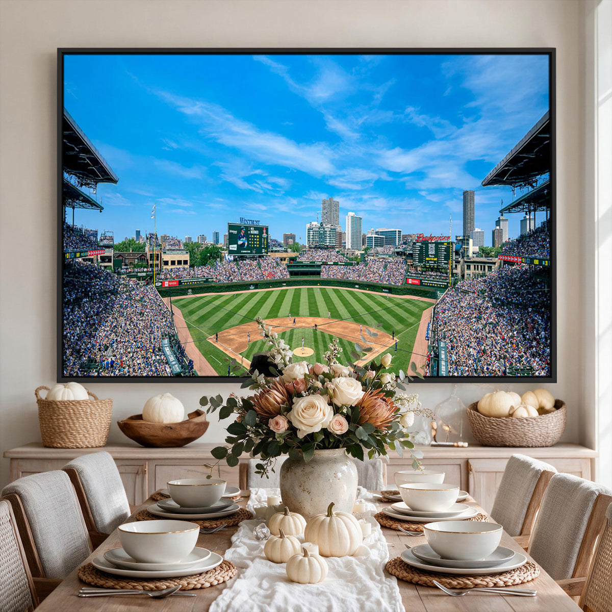 32373-MGV-CV-36X24 - Wrigley Field Chicago Cubs Panoramic Art Multi-Piece Canvas