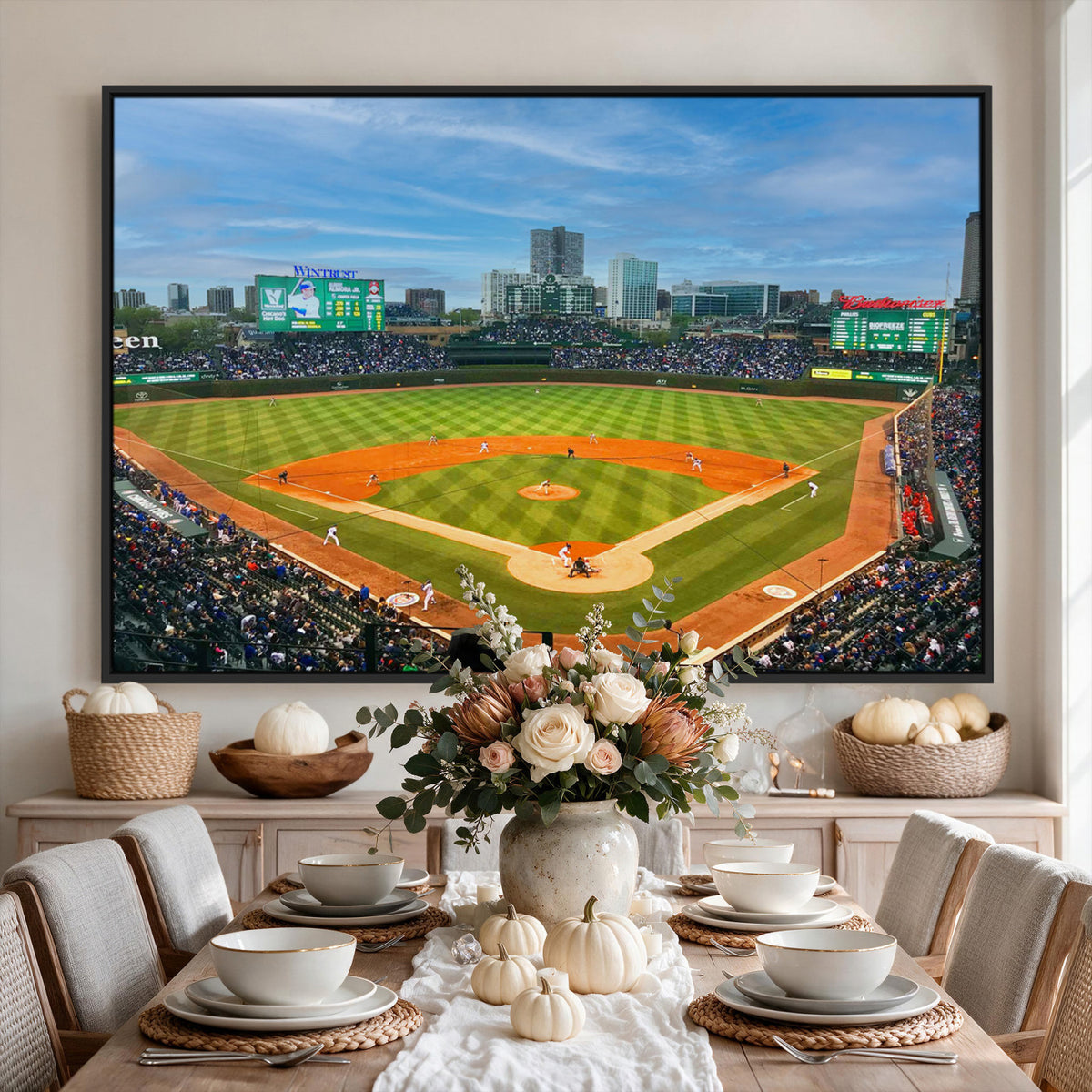 86839-MGV-CV-36X24 - Wrigley Field Chicago Cubs Panoramic Canvas Print