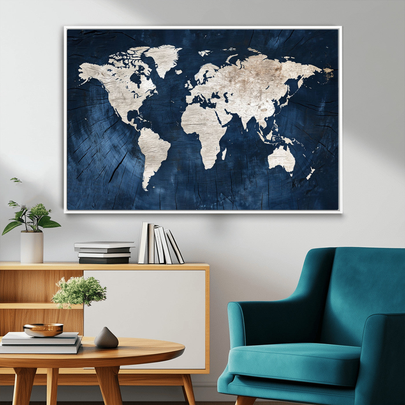 MGV-FC-36X24 - Push Pin World Map Canvas Print – Framed Wall Art for Couples to Track Their Travels – Anniversary