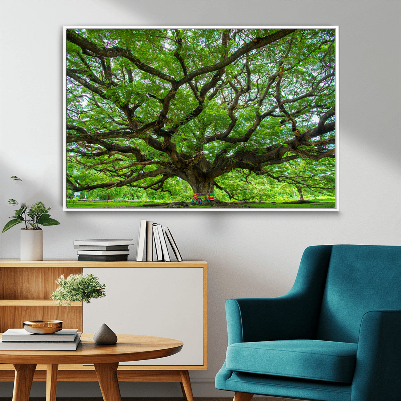 MGV-FC-36X24 - Oak Tree Wall Art Print, Forest Canvas Wall Art for Home and Office, Framed Angel Oak Tree Canvas