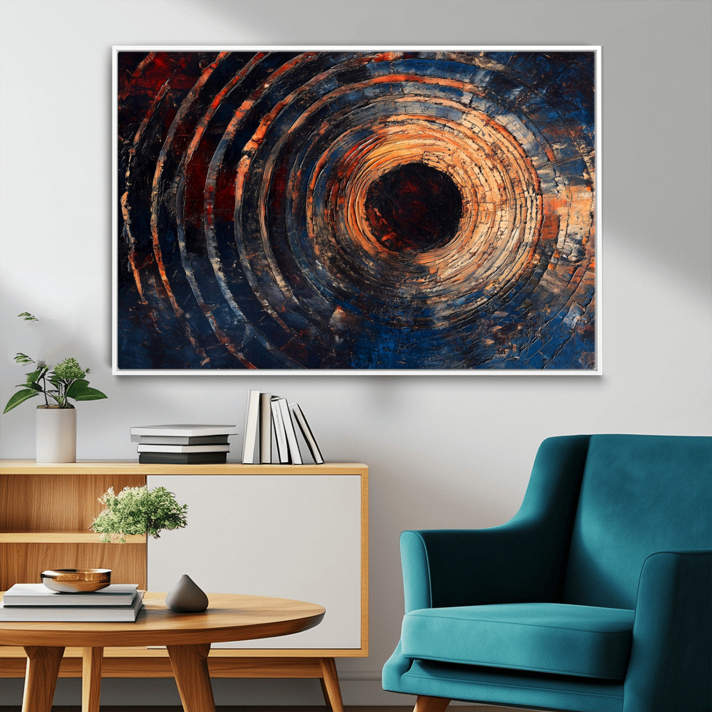 MGV-FC-36X24 - Wood Tree Ring Wall Art Canvas Print, Framed Natural Wood Art Picture Print, Rustic Tree Slice Perfect Rustic Decor Artwork