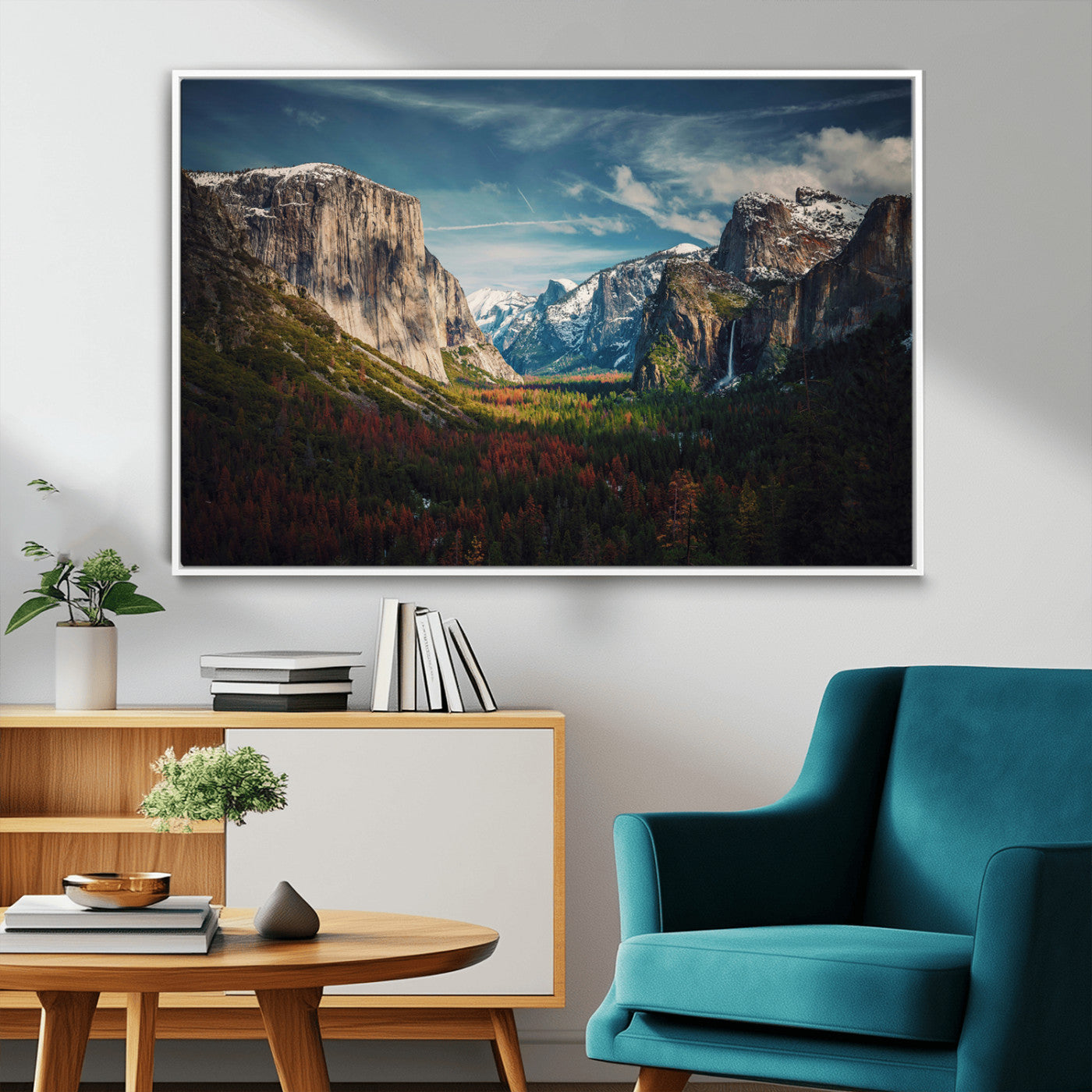 MGV-FC-36X24 - Yosemite National Wall Art Canvas Print, Framed Mountain Landscape Art Picture Print, El Capitan Perfect Rustic Farmhouse Decor Artwork