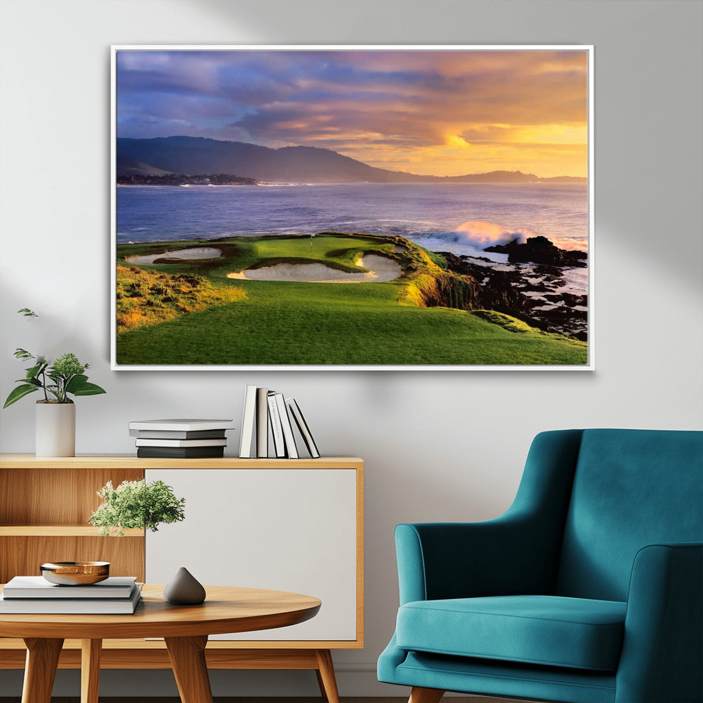 73699248-MGV-CV-36X24-Pebble Beach Golf Links Wall Art Canvas Print – Iconic Coastal Golf Course Artwork, Perfect for Office, Man Cave, or Golf Lover’s Decor