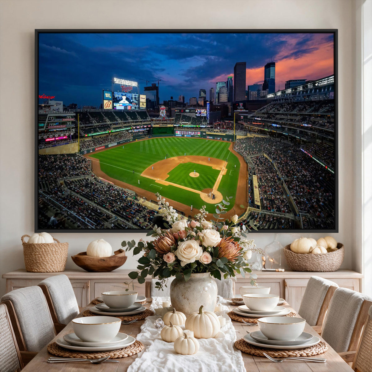 68222753-MGV-CV-36X24 - Target Field Wall Art Canvas Print, Baseball Stadium Scene