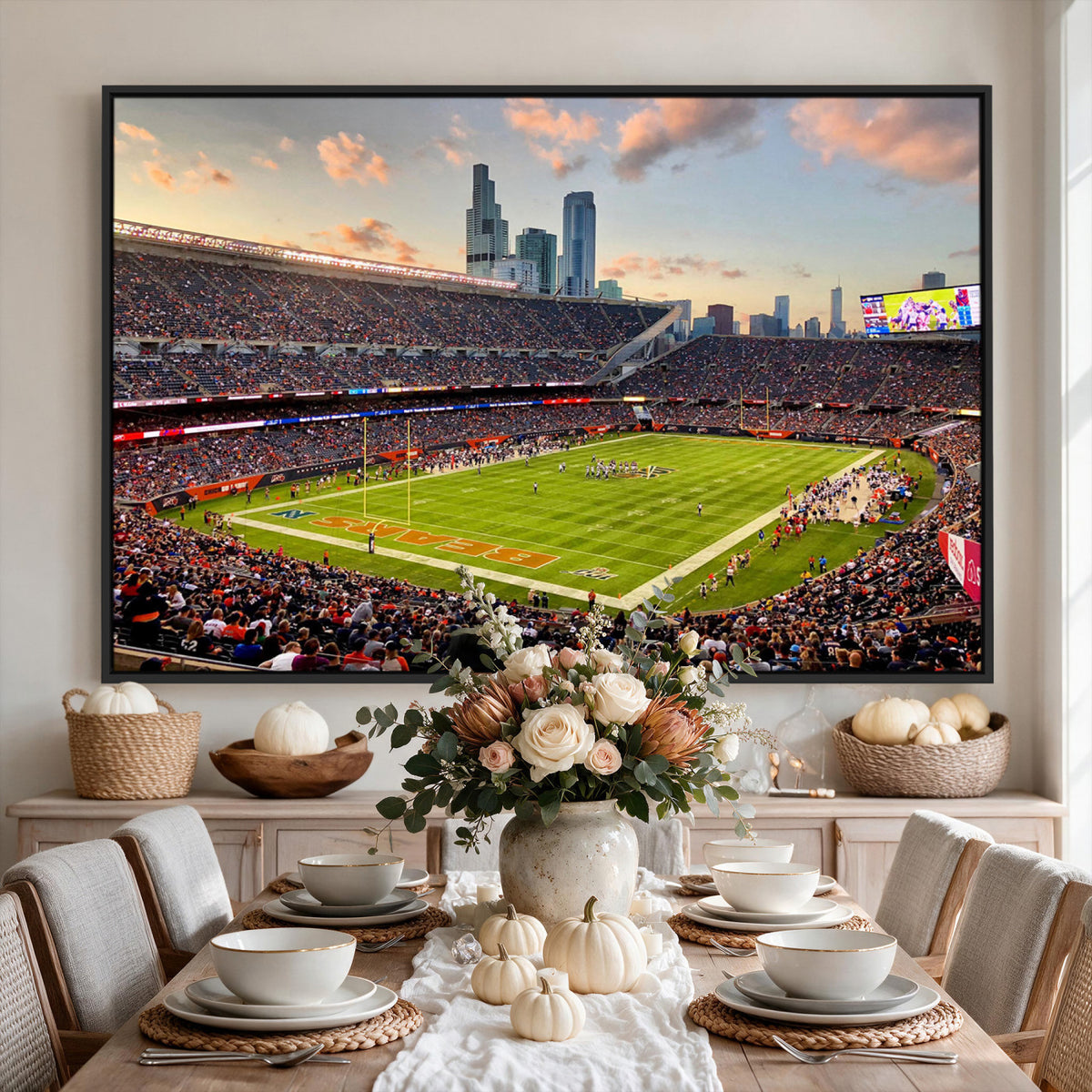 55377093-PAN-FL-20X10 - Chicago Bears Soldiers Field Wall Art Canvas Print, Man Cave Wall Decor