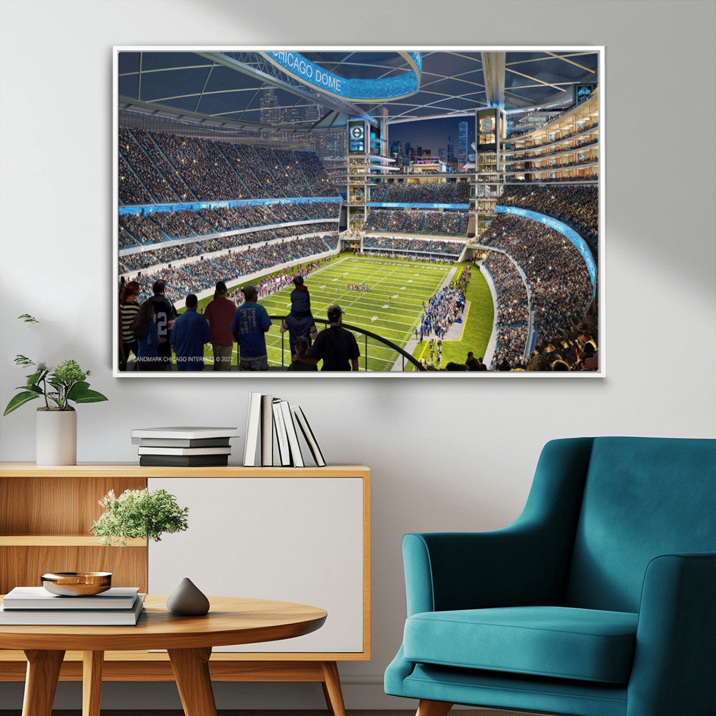 MGV-FC-36X24 - Chicago Bears Soldiers Field Wall Art Canvas Print – Framed Football Stadium Artwork for Sports