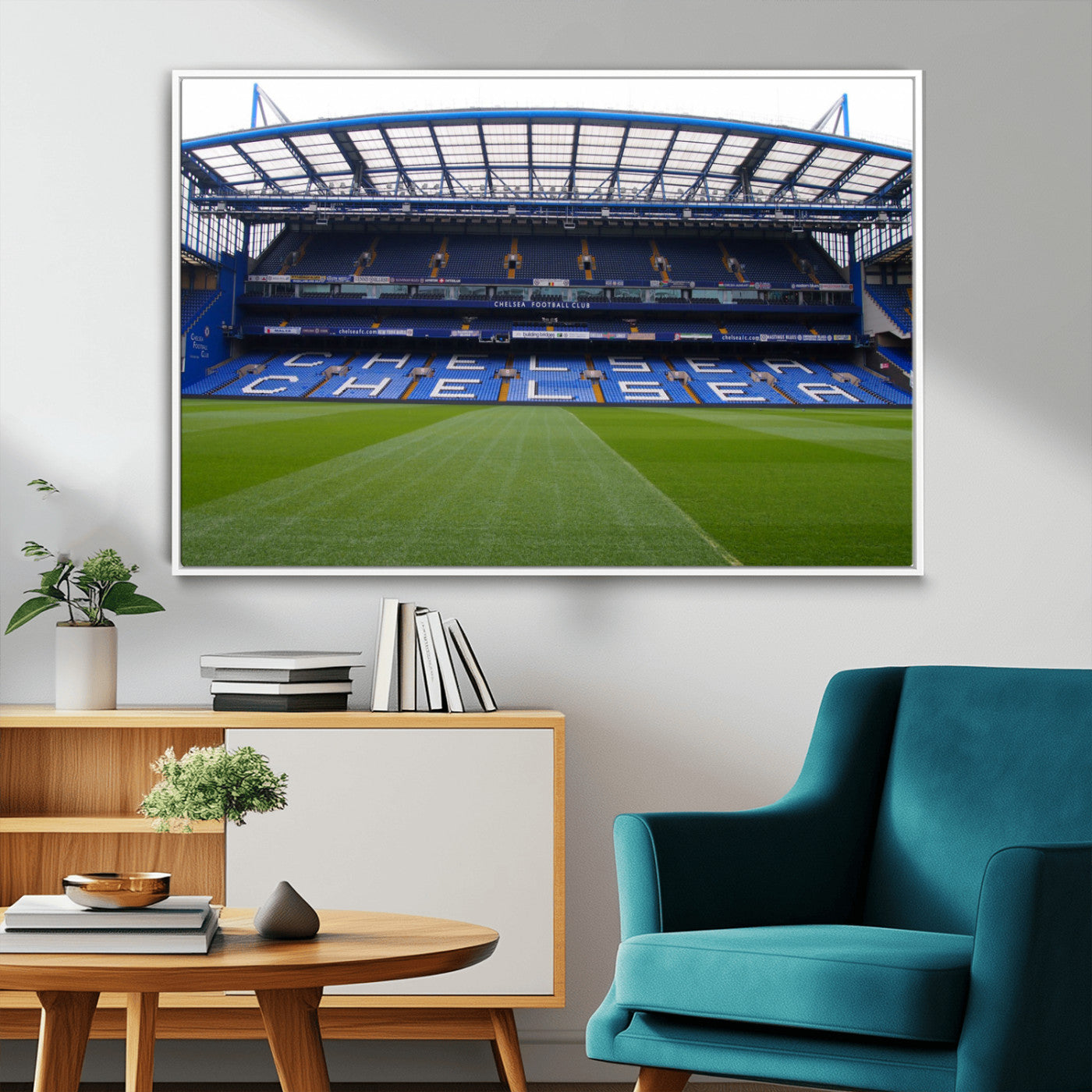 38616413CHELSA-MGV-CV-36X24-Stamford Bridge Chelsea Football Stadium Canvas Wall Art Print – Immersive Stadium Experience for Soccer Fans – Ready to Hang