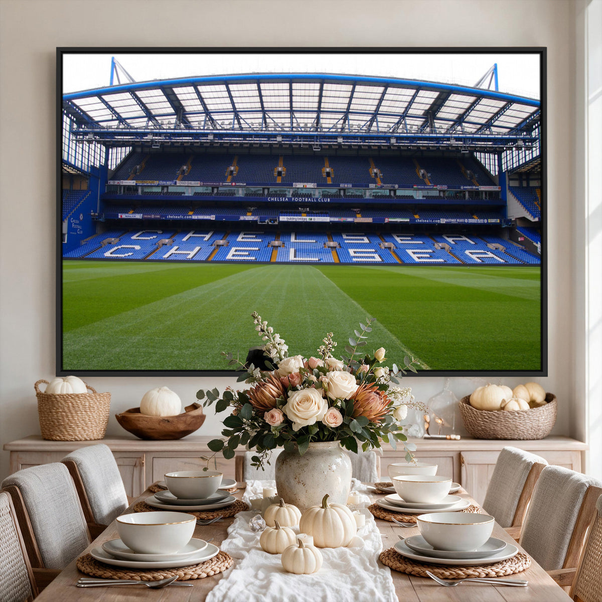 38616413CHELSA-MGV-CV-36X24 - Stamford Bridge Chelsea Football Stadium Canvas Wall Art