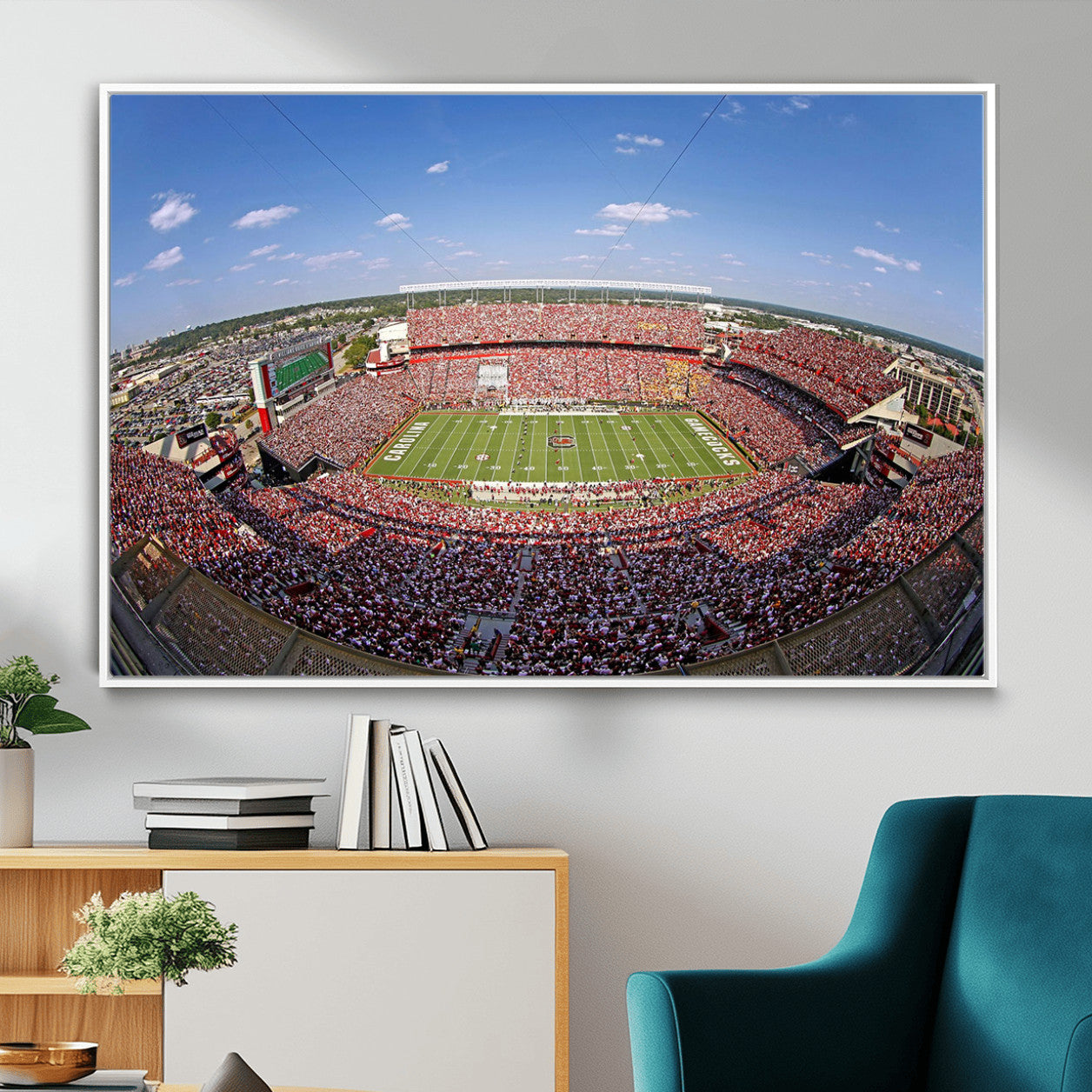 29492070-MGV-FC-36X24 - William Brice Stadium Wall Art Canvas Print – Stadium Crowd Sports Field Outdoor Event Football Game Artwork for Home Office