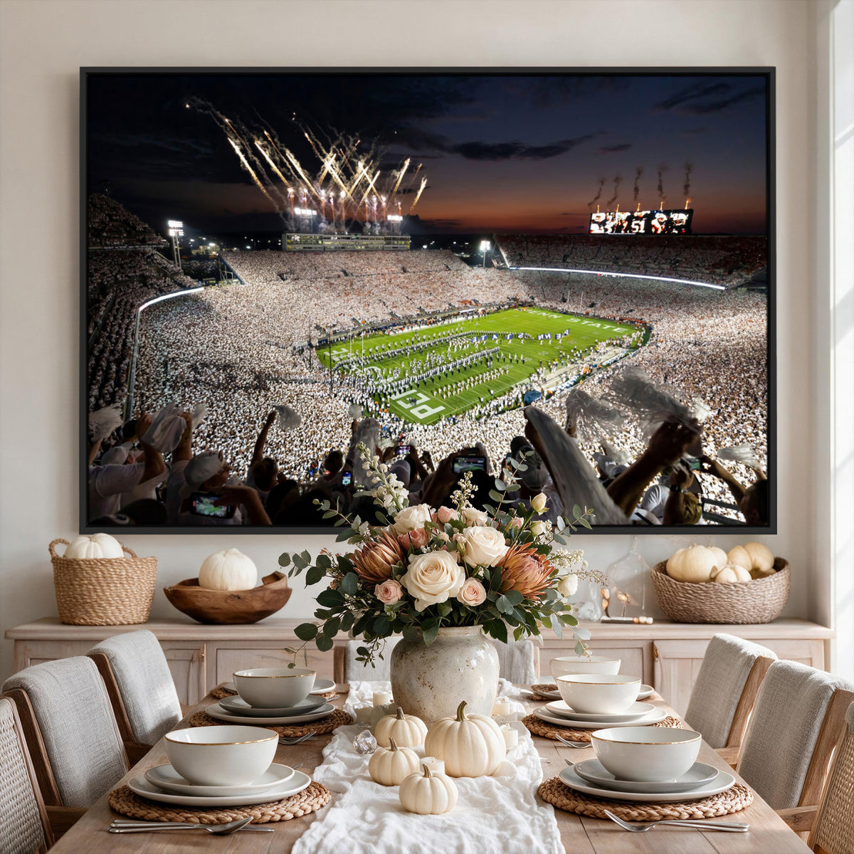 26666-MGV-CV-36X24 - Penn State Stadium Wall Art Canvas Print, White Out