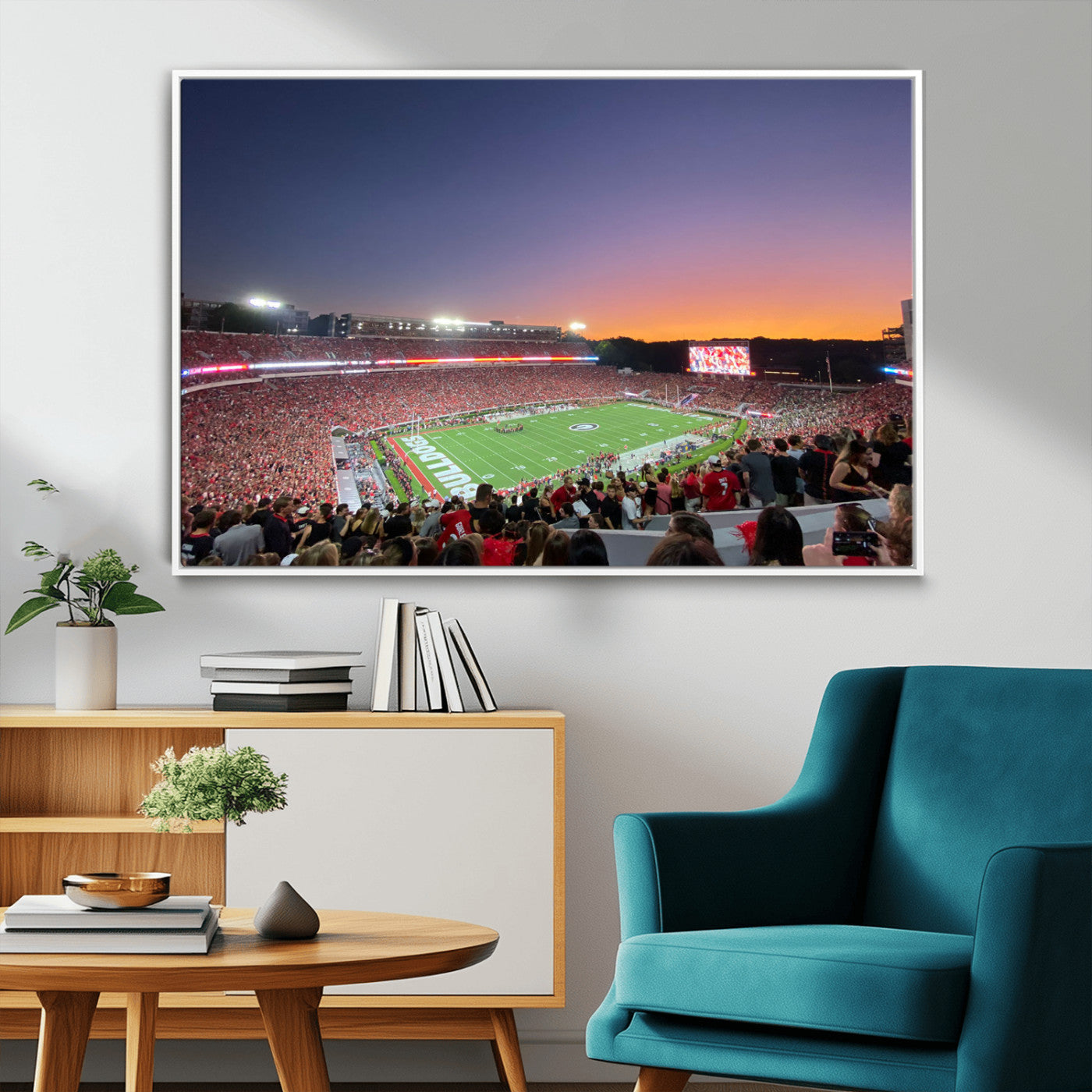 25139565-MGV-CV-36X24-Dooley Stadium Wall Art Print, Sports Arena Canvas Wall Art, Dooley Field at Sanford Stadium Canvas Print, Modern Athletic Field Art Printing