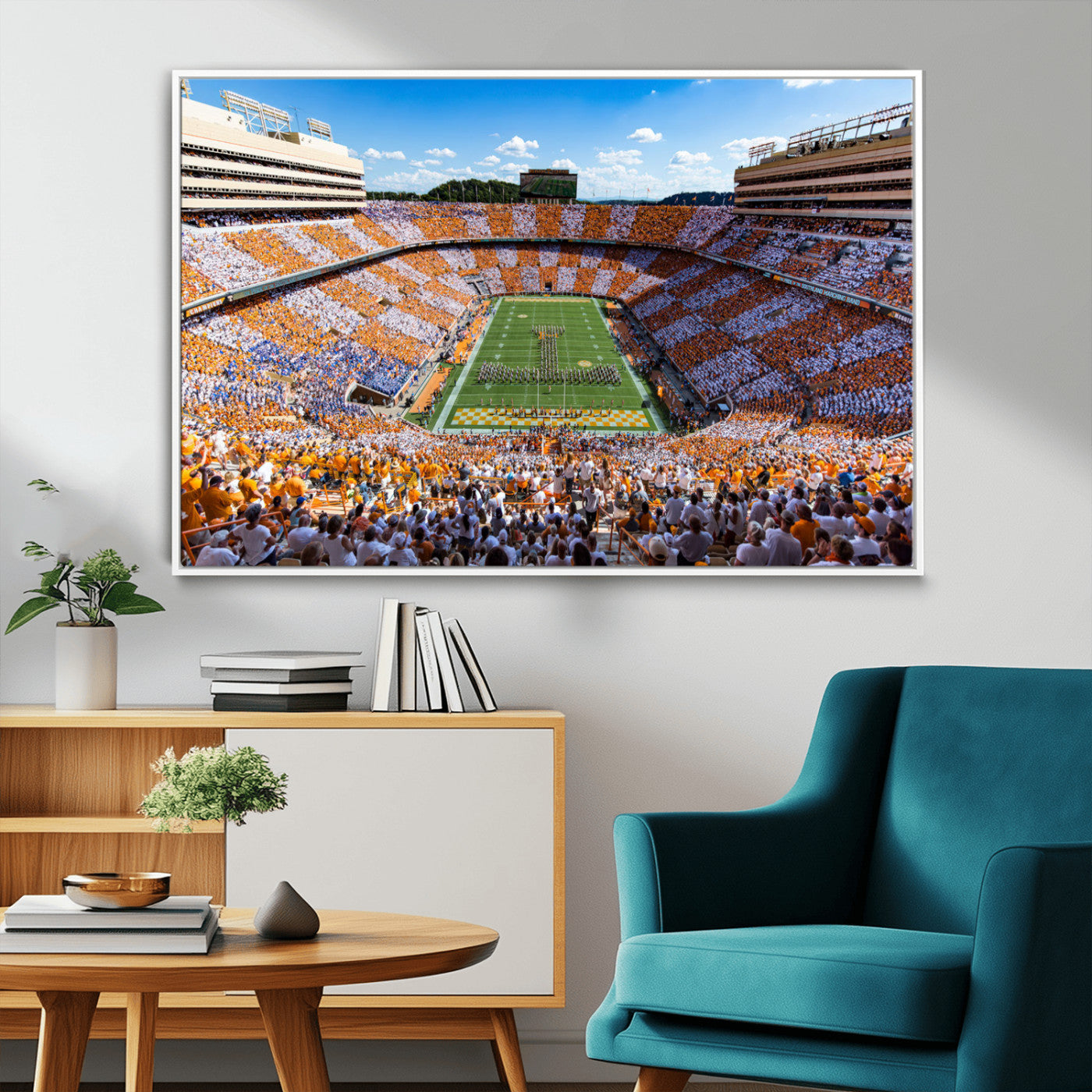 64238859-MGV-CV-36X24-Tennessee Neyland Stadium Wall Art Print, Sports Arena Canvas Wall Art, Panoramic Stadium Canvas Print, Modern Athletic Field Art Printing