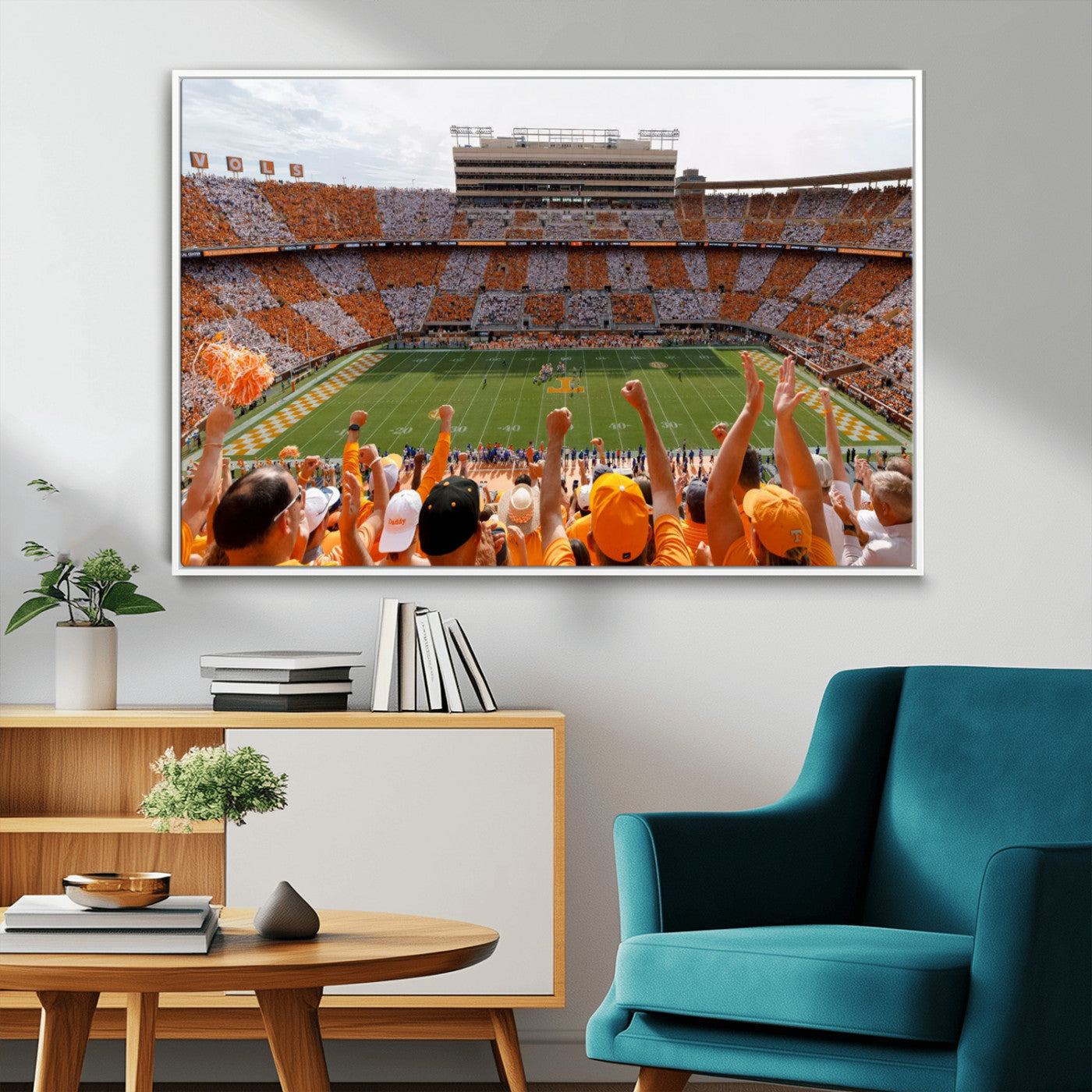 76011417-MGV-CV-36X24-Tennessee Neyland Stadium Wall Art Print, Sports Arena Canvas Wall Art, Panoramic Stadium Canvas Print, Modern Athletic Field Art Printing