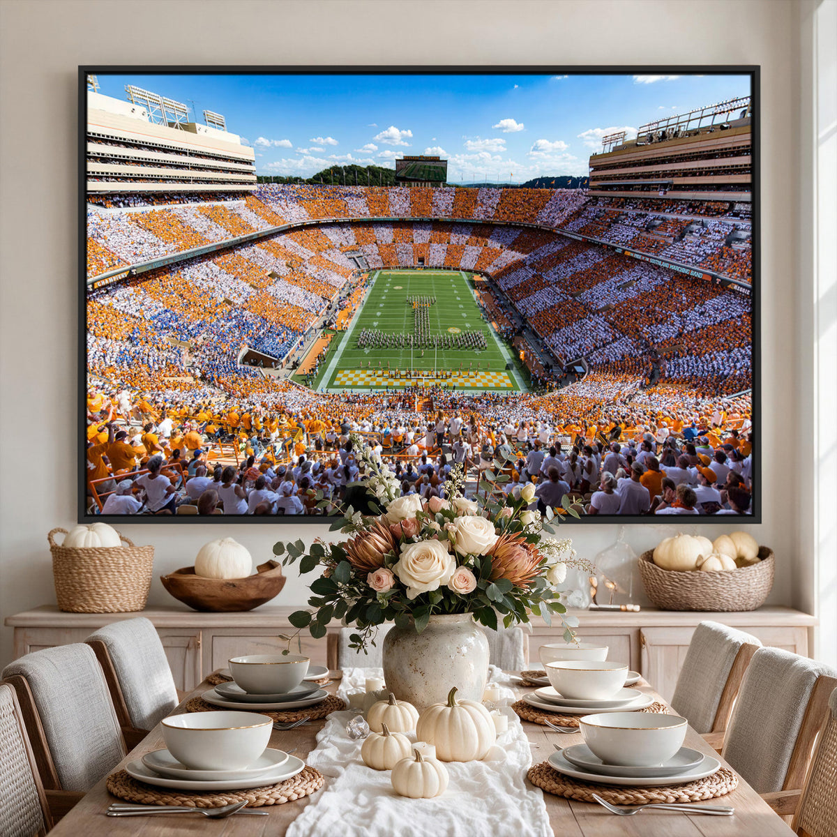 77097951-MGV-CV-36X24 - Tennessee Neyland Stadium Wall Art, Sports Arena Canvas, Extra Large Game Room Wall Decor