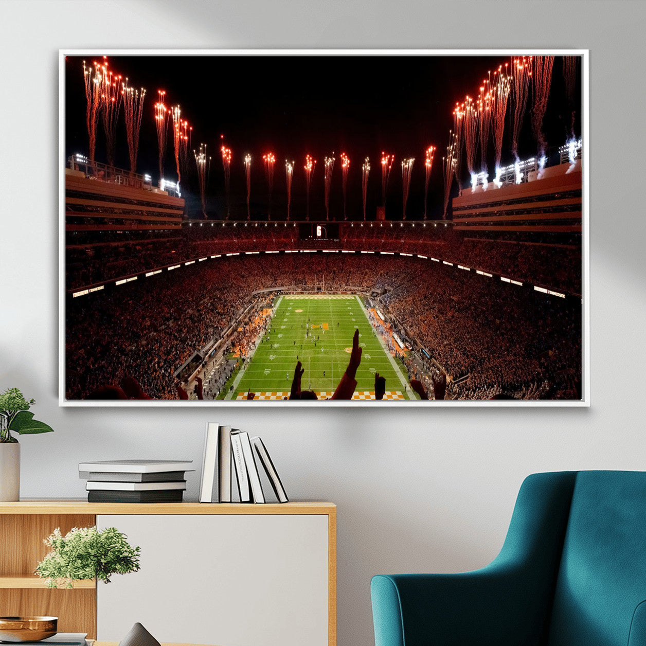 73358115-MGV-FC-36X24 - Tennessee Neyland Stadium Wall Art, Sports Arena Canvas Print, Panoramic Stadium Canvas Artwork for Home, Office
