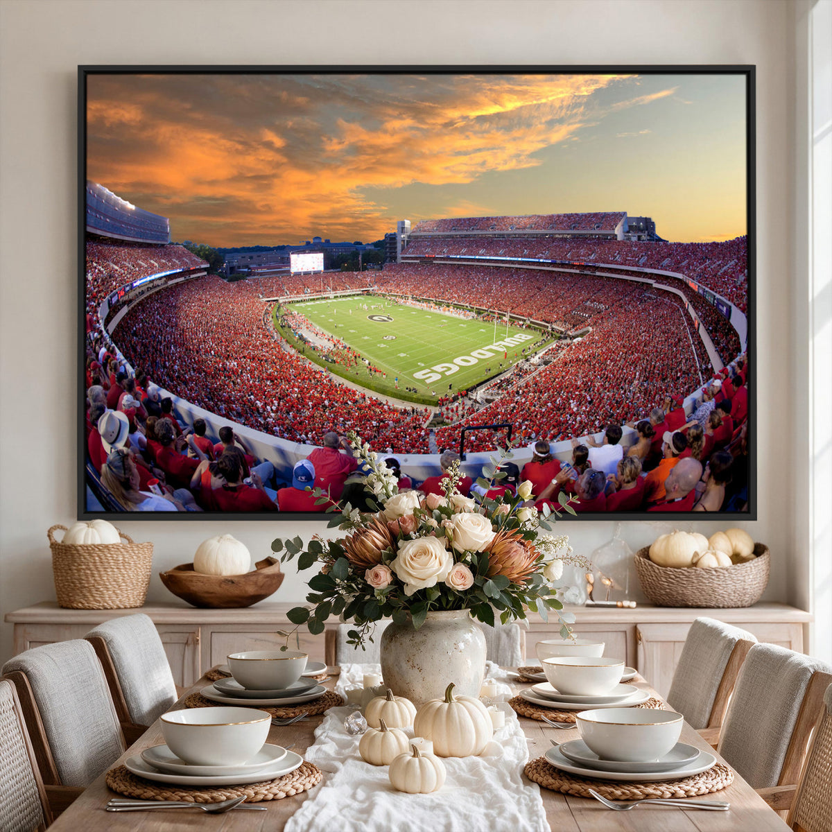 73680988-MGV-CV-36X24 - Dooley Stadium Wall Art, Sports Arena Canvas Print, Dooley Field, Framed and Ready to Hang