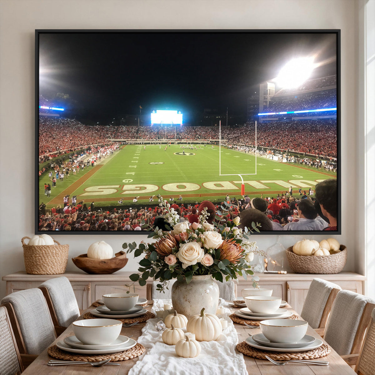 16230786-MGV-CV-36X24 - Dooley Stadium Wall Art, Sports Arena Panoramic Canvas Print, Modern Stadium Landscape Artwork for Home, Office