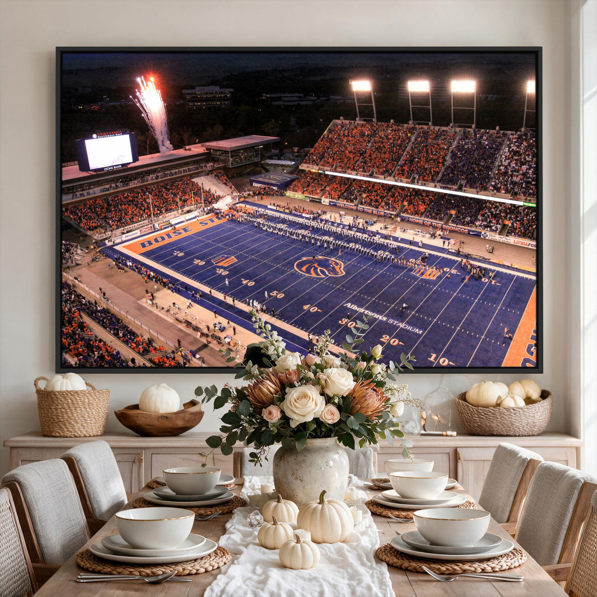 BS1001S-MGV-CV-36X24 - Boise State Broncos Albertsons Stadium Wall Art Canvas Print