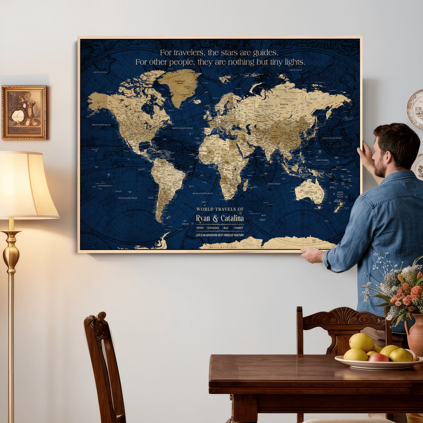 12665245-MGV-FC-36X24 - Personalized Push Pin World Map Wall Art Canvas Print with Pins – Customize  Travel Tracker Map for Home and Office Décor