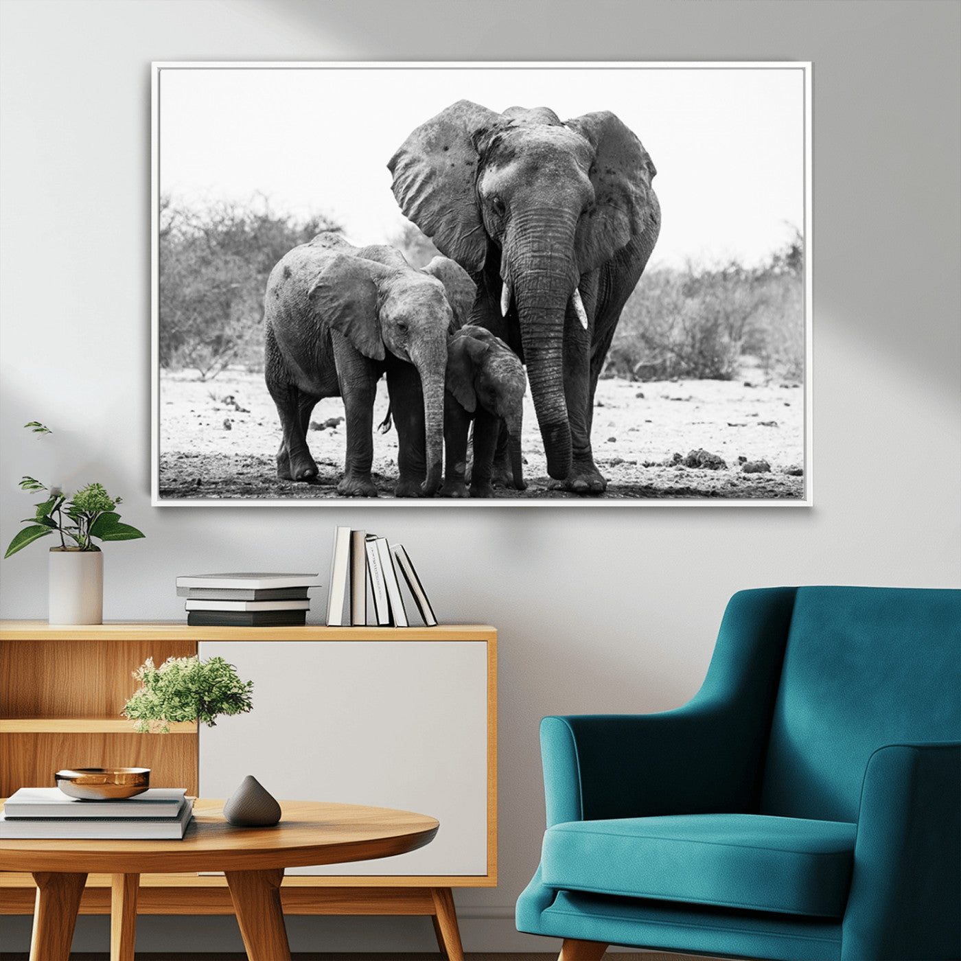 MGV-FC-36X24 - Elephant Family Africa Wall Art Canvas Print