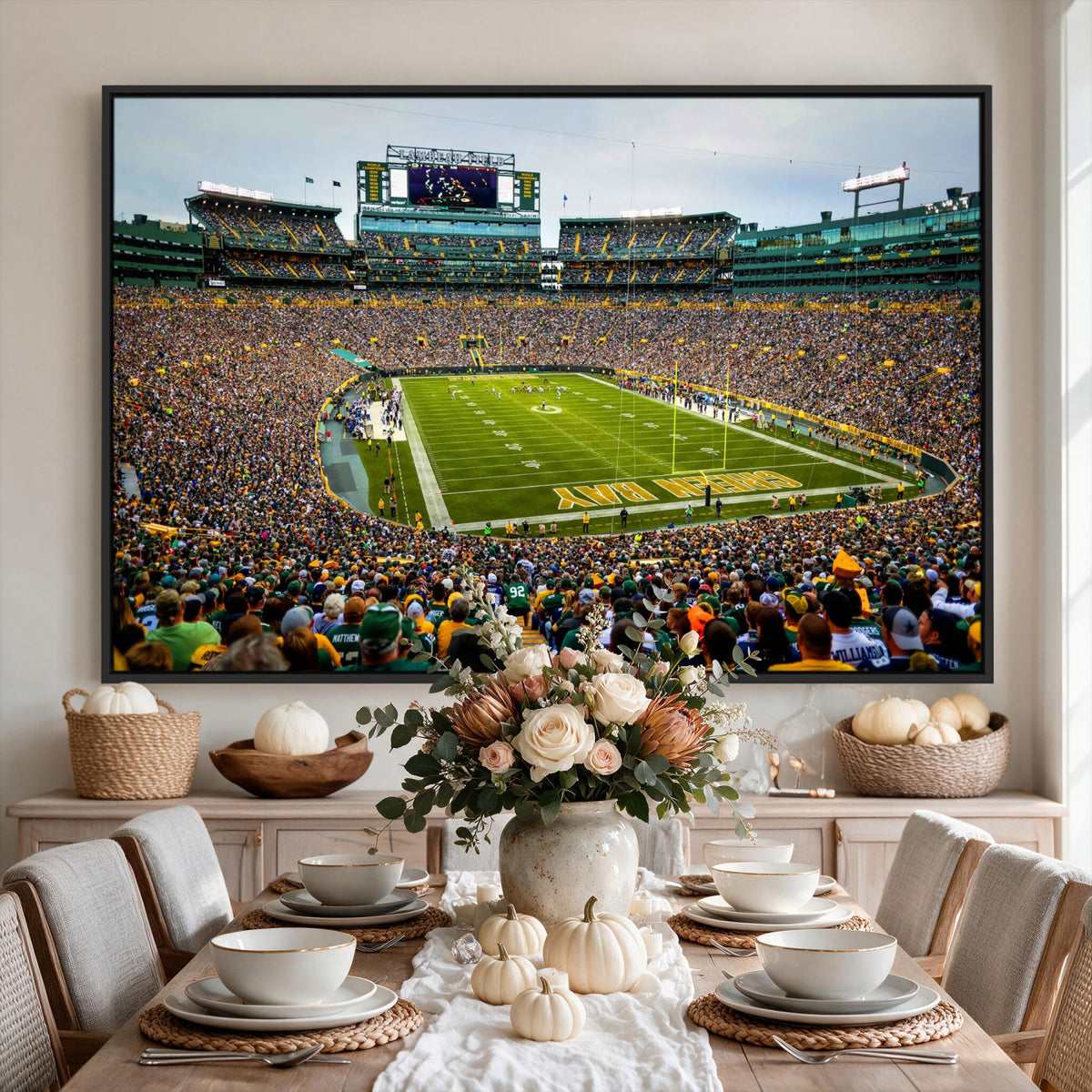 56521752-MGV-CV-36X24 - Green Bay Packers Stadium Wall Art Canvas Print, Lambeau Field