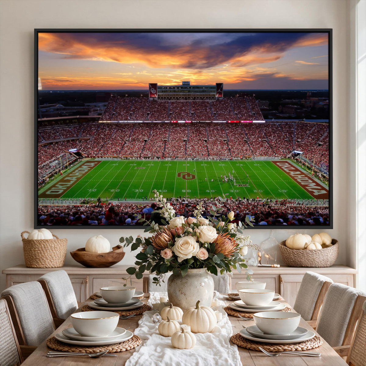51457497-MGV-CV-36X24 - Oklahoma Sooners Stadium Wall Art Canvas Print, College Football Decor