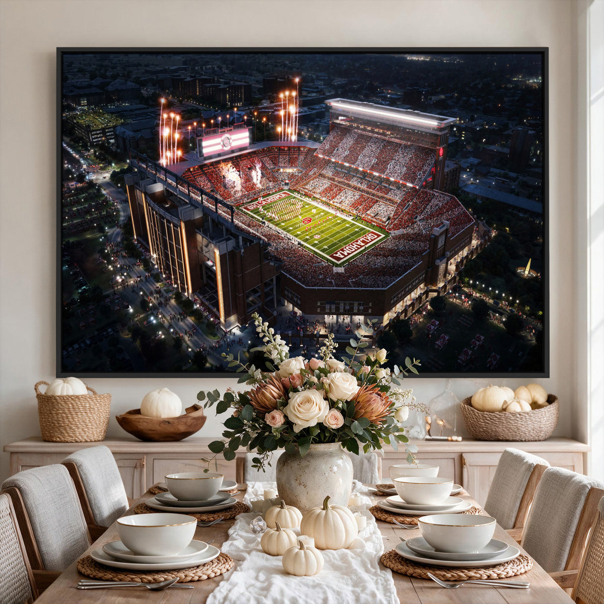 16867141-MGV-CV-36X24 - Oklahoma Memorial Stadium, Gaylord Memorial Stadium Wall Art