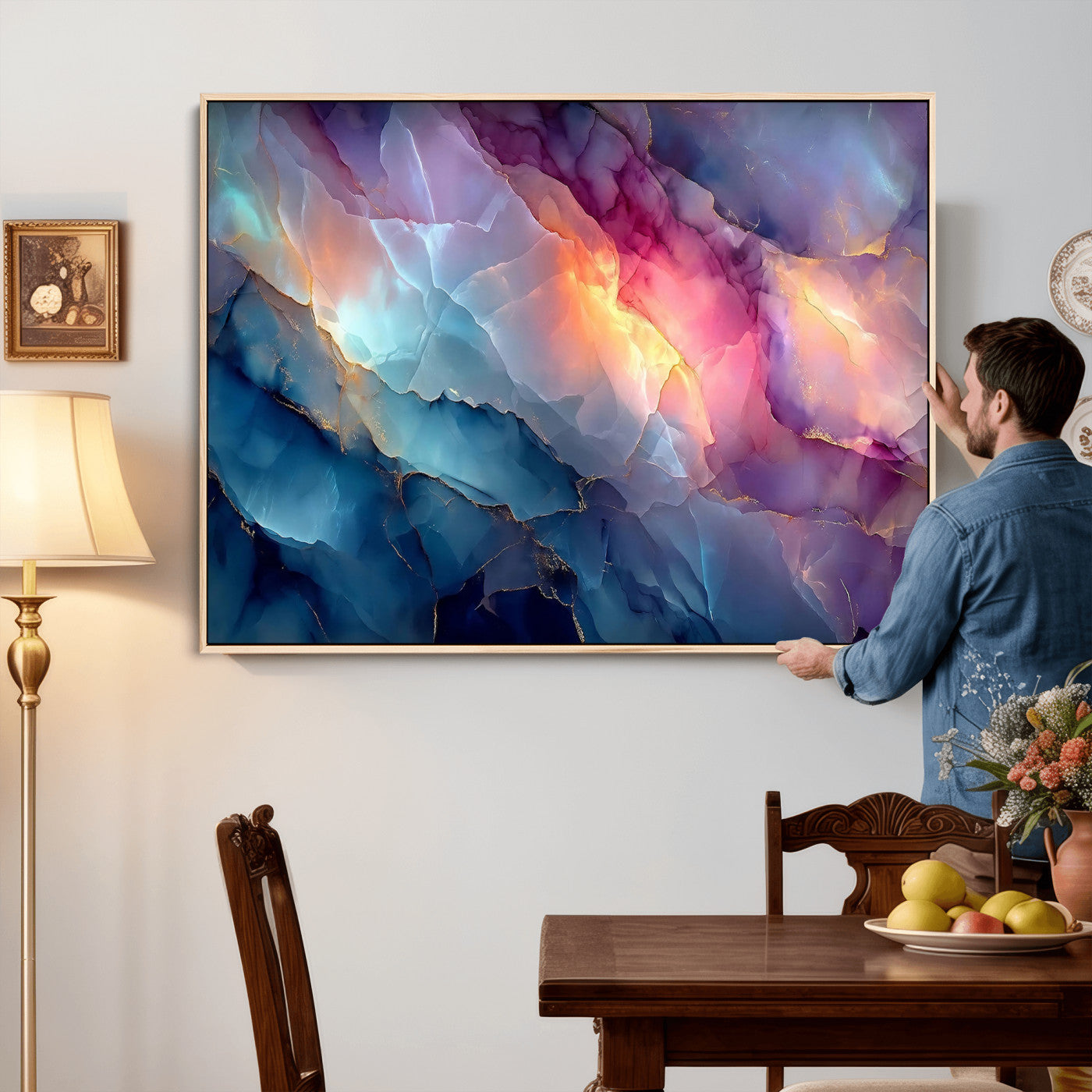 28163849-MGV-CV-36X24 - Colorful Abstract Canvas Wall Art Print, Vibrant Popup Color Art Print