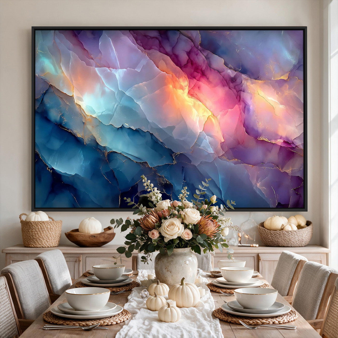 28163849-MGV-CV-36X24 - Colorful Abstract Canvas Wall Art Print, Vibrant Popup Color Art Print