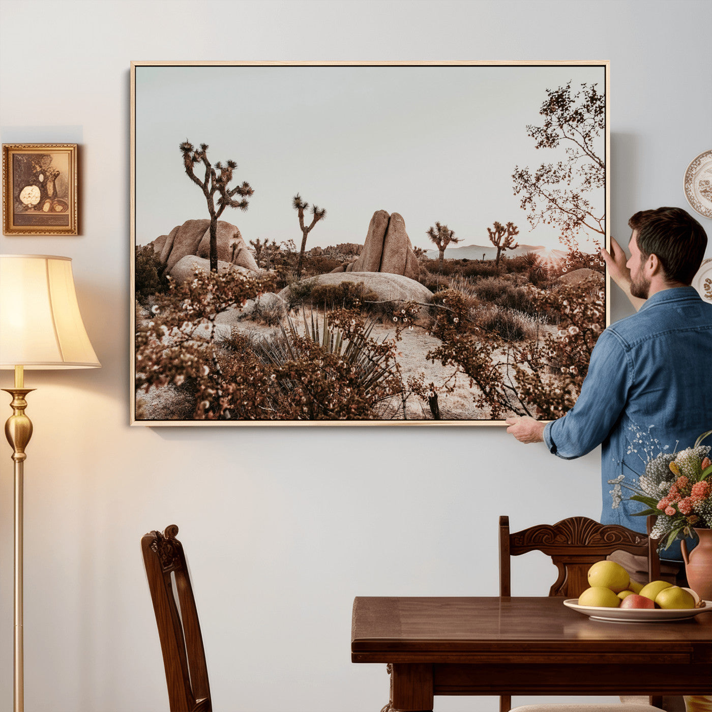 75778944-MGV-CV-36X24 - Joshua Tree Desert Canvas Wall Art Print | Desert Landscape Photography, Boho Southwest Wall Decor, Nature Canvas - Ready to Hang