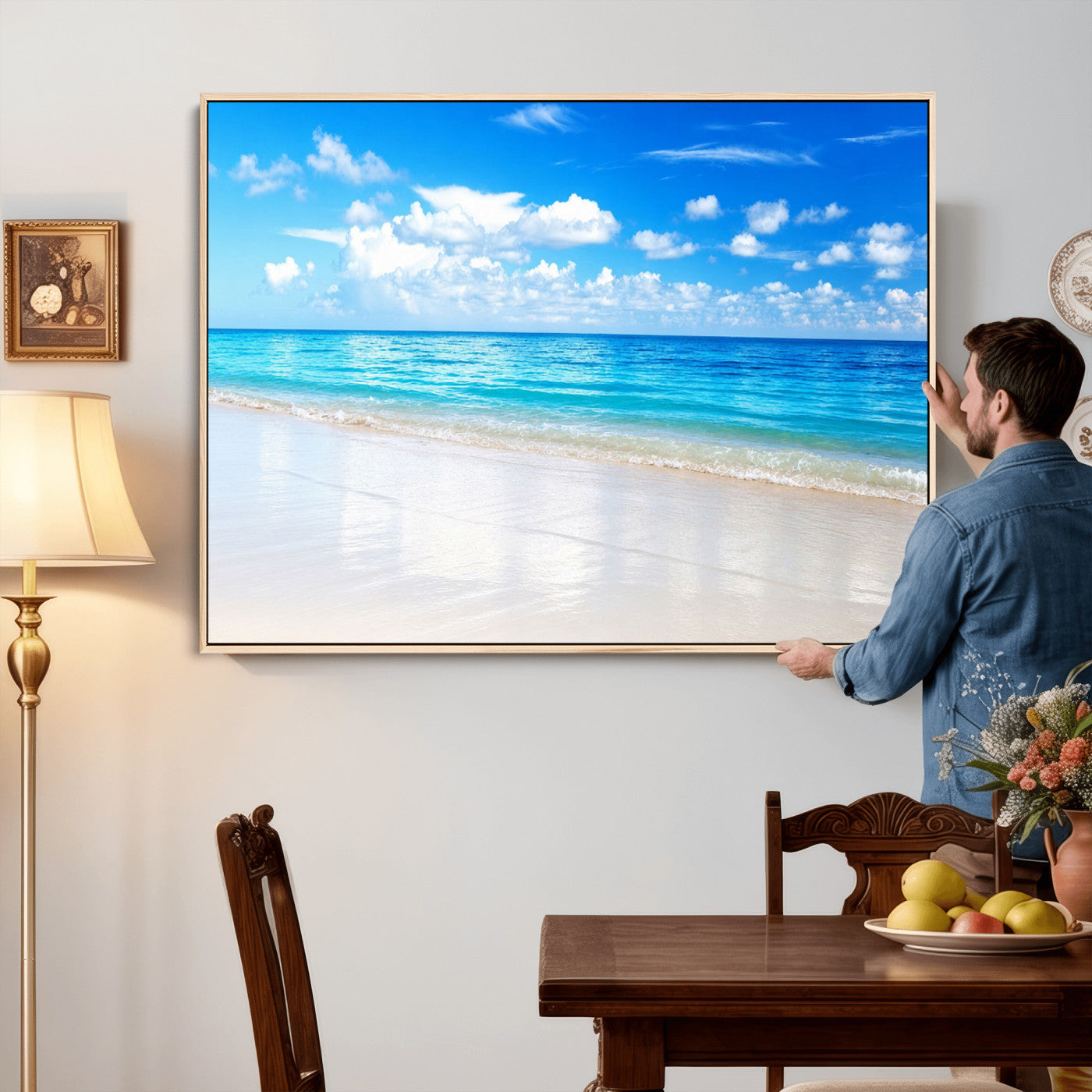 67491909-MGV-CV-36X24 - Tropical Beach Ocean Wall Art Canvas Print for Home Decor