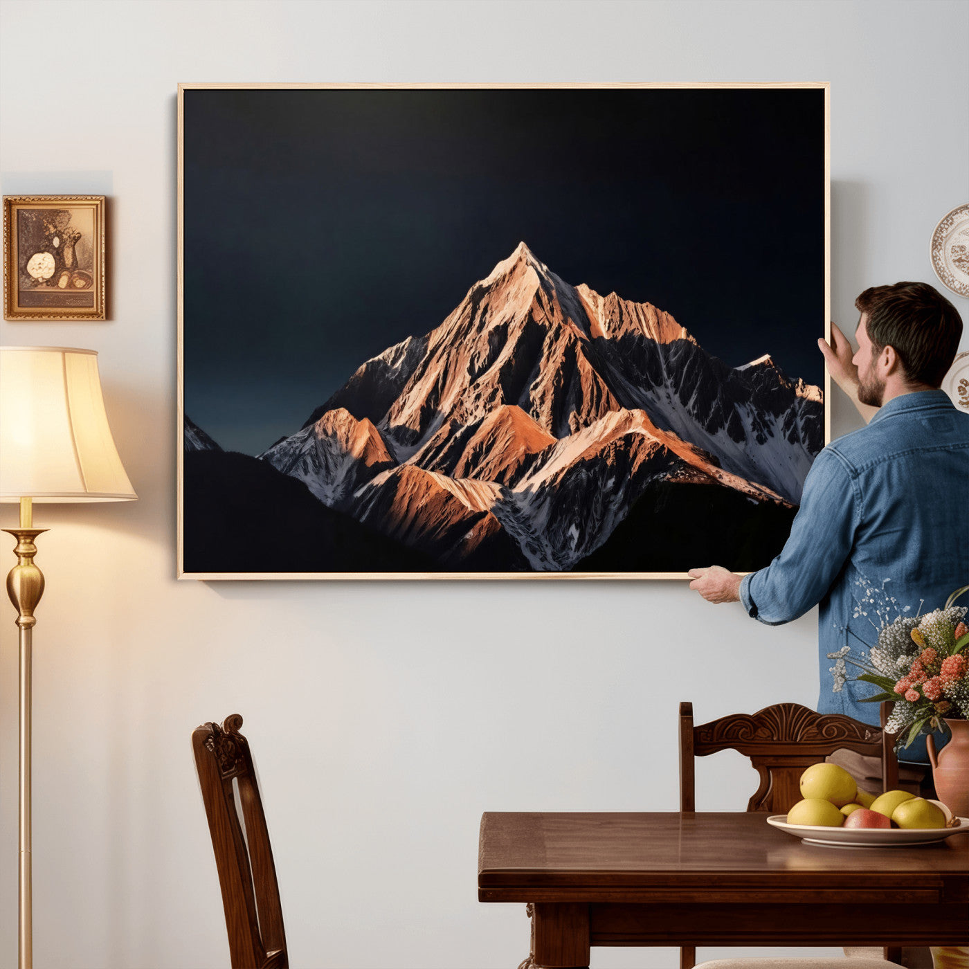 10196184-MGV-CV-36X24 - Snow Mountain Wall Art Canvas Print for Living Room Decor