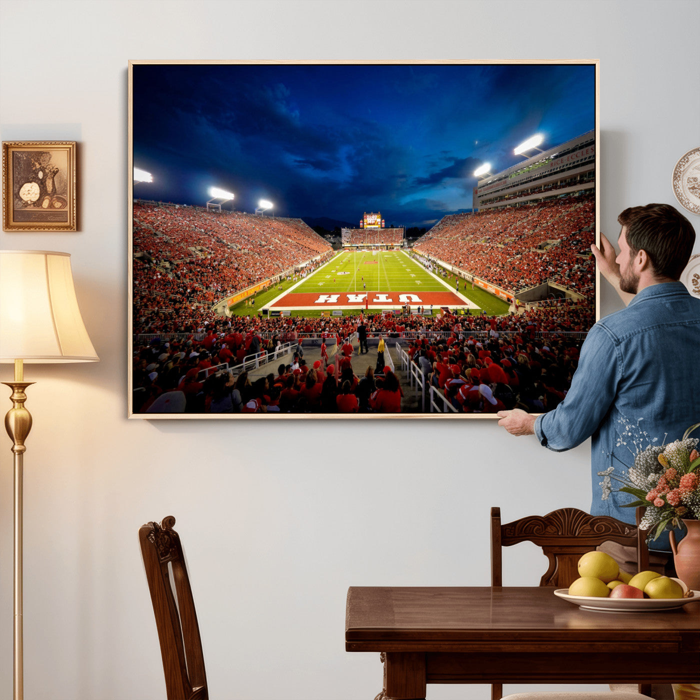 74019251-MGV-CV-36X24 - Rice-Eccles Stadium Wall Art Canvas Print - Utah Salt Lake City Stadium Print