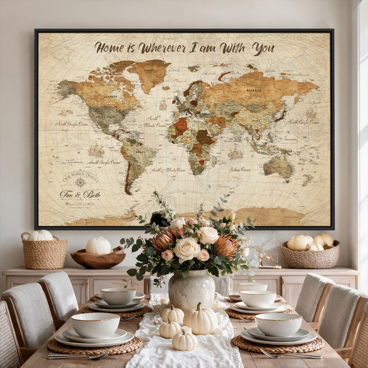 NEWMAP-22.jpg-_Poster-30x20 - World Map Wall Art Canvas Print, Modern Decorative Framed Map Artwork Prints for Living Room, Office, Bedroom Wall Decor