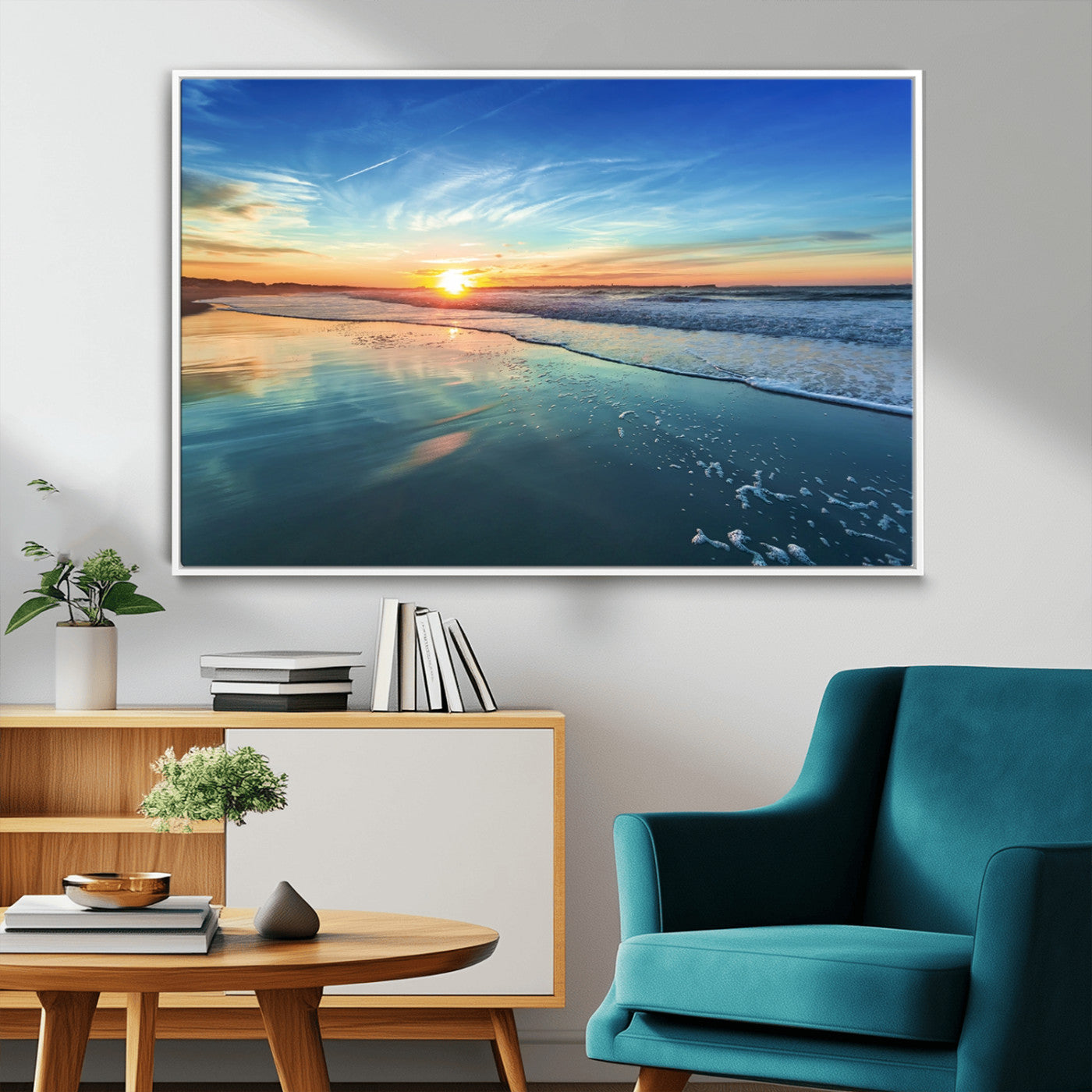 MGV-FC-36X24 - Blue Sky and Beach Wall Art Canvas Print