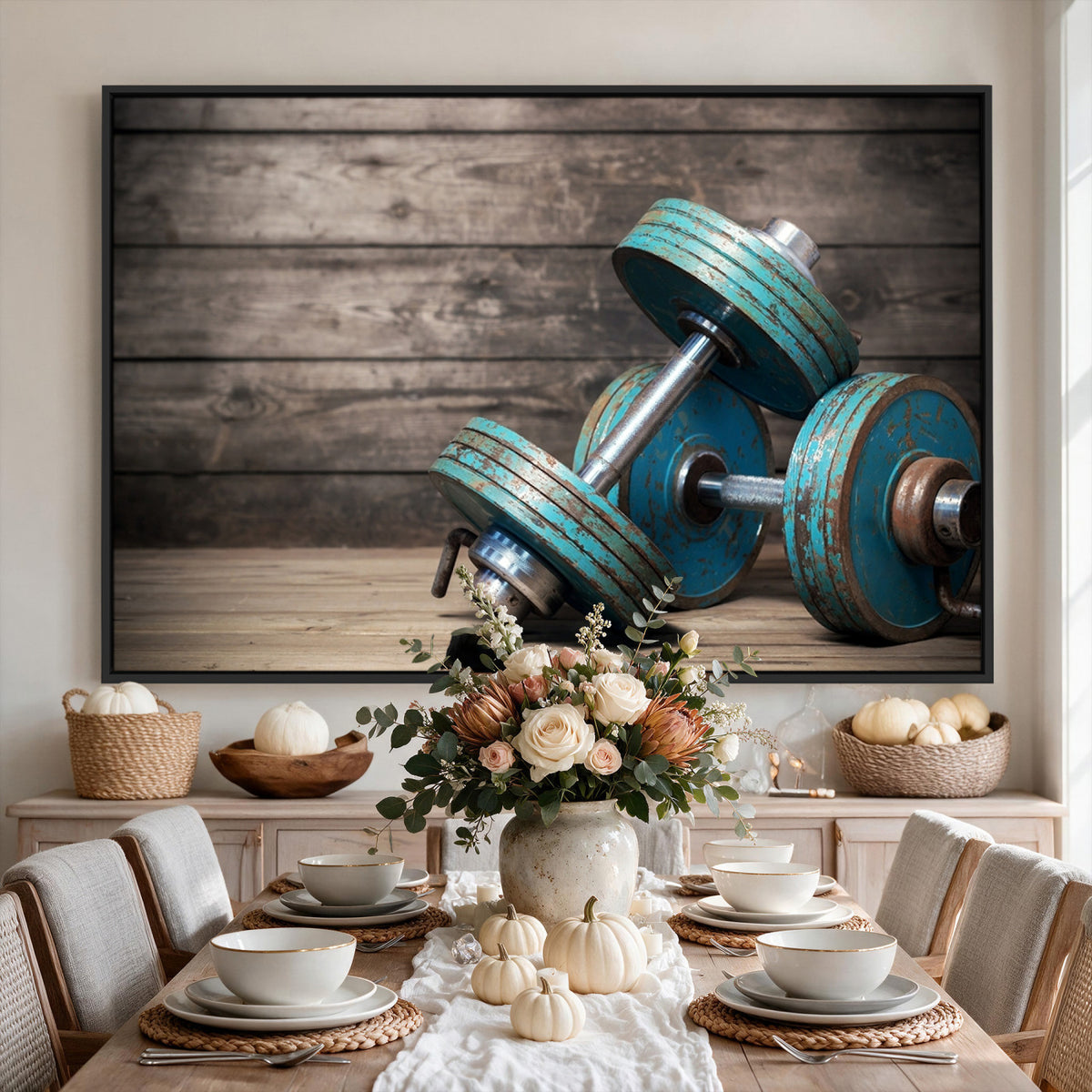 39364-MGV-CV-36X24 - Dumbbell and Sport Wall Art Canvas Print