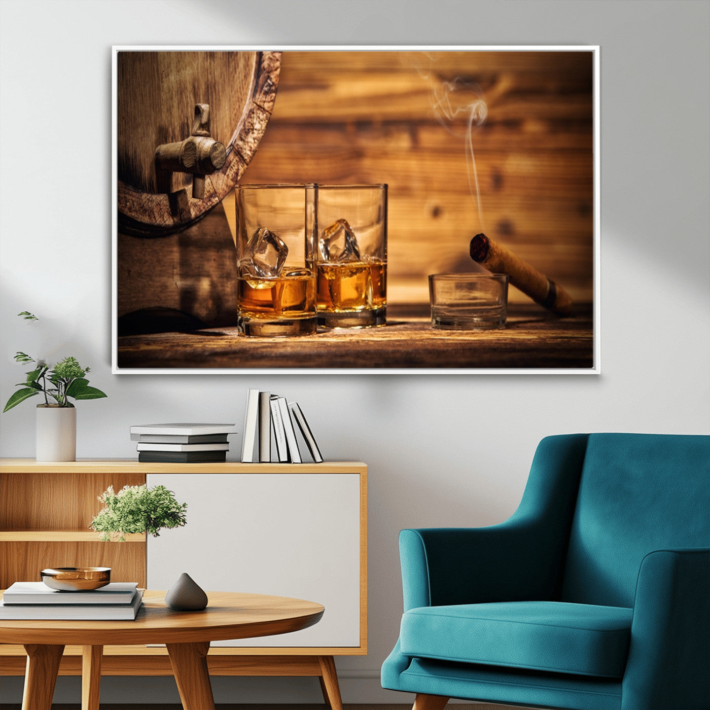 MGV-FC-36X24 - Rustic Whiskey and Barrel Canvas Print